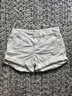 Calvin Klein White Women's Cuffed Cotton Cargo Beach Summer Shorts Medium